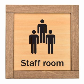 Staff Room スタッフルーム 木枠付 木製トイレプレート サインプレート ドアプレート ピクトサイン 四角形 トイレマーク 男子 女子 男 女 おとこ おんな 便所 殿方 夫人 御手洗 便器 シンボル Ladies Gentlemen All gender 車椅子