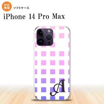 iPhone14 ProMax iPhone14 Pro Max スマホケース 背面ケースソフトケース スクエア ドット ピンク +アルファベット 2022年 9月発売 nk-i14pm-tp1363i