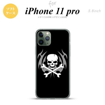 iPhone11Pro iPhone11 Pro スマホケース ソフトケース ドクロ 黒 メンズ レディース nk-i11p-tp513