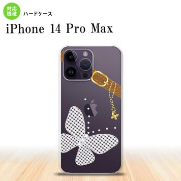 iPhone14 ProMax iPhone14 Pro Max スマホケース 背面ケース ハードケース バタフライ 蝶 F クリア 2022年 9月発売 nk-i14pm-323