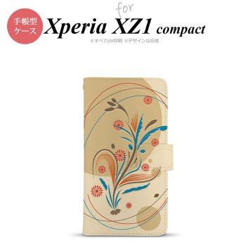 【手帳型 スマホ カバー ケース】【SO02K】【エクスペリア XZ1】手帳型 ケース SO-02K スマホ カバー Xperia XZ1 Compact エクスペリア 和柄 ベージュ nk-004s-so02k-dr1228【メール便送料無料】