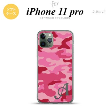 iPhone11Pro iPhone11 Pro スマホケース ソフトケース ウッドランド 迷彩 C ピンク +アルファベット メンズ レディース nk-i11p-tp1149i
