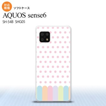 SH-54B SHG05 AQUOS sense6 スマホケース ソフトケース クレヨン ピンク メンズ レディース nk-sens6-tp1432