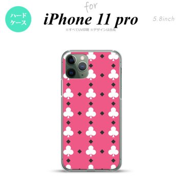 iPhone11Pro iPhone11 Pro スマホケース ハードケース トランプ クラブ ピンク 白 メンズ レディース nk-i11p-536