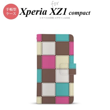 【手帳型 スマホ カバー ケース】【SO02K】【エクスペリア XZ1】手帳型 ケース SO-02K スマホ カバー Xperia XZ1 Compact エクスペリア パッチワーク風 ミックスE nk-004s-so02k-dr1675【メール便送料無料】