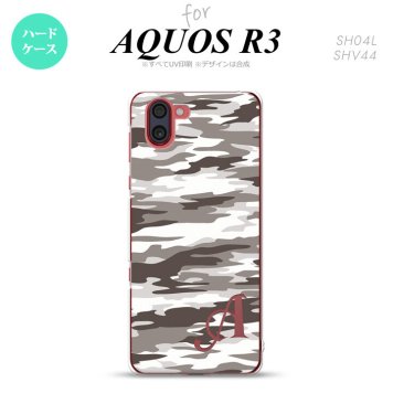 SH-04L SHV44 R3 AQUOS R3 スマホケース カバー タイガー 迷彩 B グレー +アルファベット nk-r3-1161i