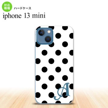 iPhone13mini iPhone13 mini ケース ハードケース ドット 水玉 B 白 黒 +アルファベット  nk-i13m-101i