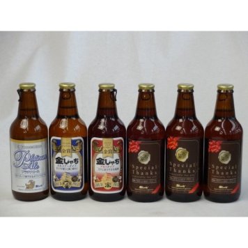 クラフトビールパーティ6本セット プラチナエール330ml　IPA感謝ビール330ml　金しゃちピルスナー330ml　金しゃちアルト330ml