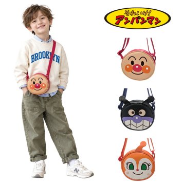 アンパンマン フェイスショルダー ショルダー 斜め掛け かばん カバン 普段使い 使いやすい キャラクター キッズ ギフト プレゼント ばいきんまん anf2500