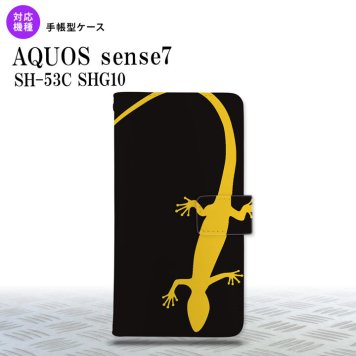 sense7 sense7 手帳型スマホケース カバー トカゲ 黒 黄 2022年 11月発売 nk-004s-sens7-dr776