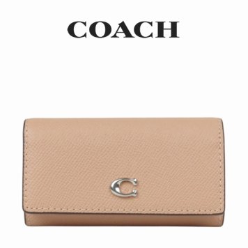 送料無料 コーチ COACH アウトレット レディース 敬老の日 小物 キーケース CH799 LHWFT(バフ) ベージュ (女性 プレゼント コンパクト 本革 スマートキー 大人可愛い)