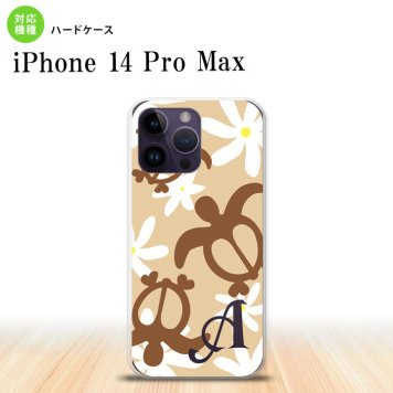 iPhone14 ProMax iPhone14 Pro Max スマホケース 背面ケース ハードケース ホヌ ティアレ ベージュ +アルファベット 2022年 9月発売 nk-i14pm-1081i
