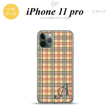 iPhone11Pro iPhone11 Pro スマホケース ソフトケース チェック B ベージュ 赤 +アルファベット メンズ レディース nk-i11p-tp446i