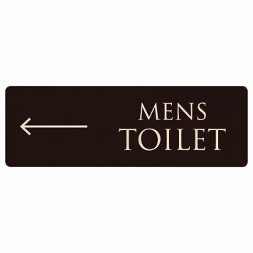 トイレ プレート 木製 MENS 文字タイプ ブラック ナチュラル 左 矢印 長方形 27x9cm方向案内 進路ドア サインプレート ピクトサイン トイレマーク表示 案内 注意 施設 御手洗 TOILET おしゃれ シンプル 安全対策