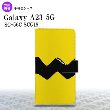 Galaxy A23 GalaxyA23 手帳型スマホケース カバー ギザギザ 黄 黒 2022年 10月発売 nk-004s-a23-dr191