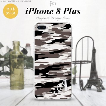 【iPhone8Plus】【スマホケース/スマホカバー】【アイフォン8プラス】iPhone8Plus スマホケース ケース アイフォン8プラス イニシャル 迷彩B グレーA nk-ip8p-tp1160ini【メール便送料無料】