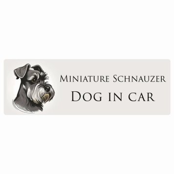 ドッグ カーステッカー イラスト付 Dog in Car ミニチュアシュナウザー B タイプ セーフティサイン 犬種別 長方形 20x6.7cm シール リア あおり運転対策 Dog Sticker 屋外 屋内 防水 かわいい おしゃれ 安全対策 カーサイン