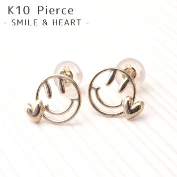 【人気モチーフ♪】K10 10金 スマイル smile ピアス 【ギフトボックス付き】アクセサリー 誕生日プレゼントに ピアス 10k 10金 
