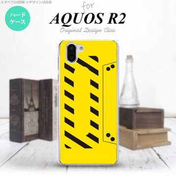 AQUOS R2 アクオス アール2 SH-03K SHV42 専用 スマホケース カバー ハードケース カセットテープ 黄 nk-r2-190[スマホ,スマホケース,スマホカバー,ケース,カバー,ジャケット]