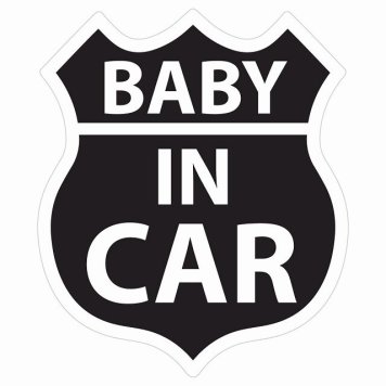 BABY IN CAR ステッカー ブラック ルート66 カーステッカー シール sticker 安全対策 あおり運転 かっこいい おしゃれ かわいい 車ステッカー ステッカー 車 サインステッカー ドライブ 防水 屋外 屋内 カーサイン