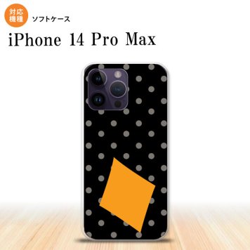 iPhone14 ProMax iPhone14 Pro Max スマホケース 背面ケースソフトケース トランプ 水玉 ダイヤ 黒 オレンジ 2022年 9月発売 nk-i14pm-tp549