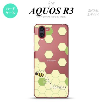 SH-04L SHV44 R3 AQUOS R3 スマホケース カバー ハニー クリア グリーン nk-r3-1684