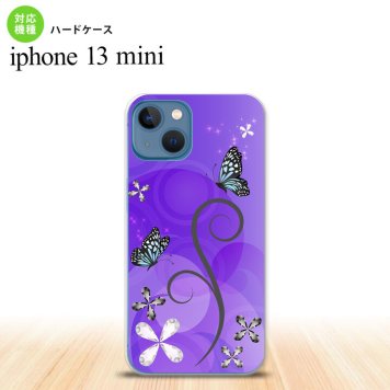 iPhone13mini iPhone13 mini ケース ハードケース バタフライ 蝶 D 紫  nk-i13m-224