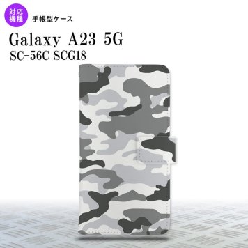 Galaxy A23 GalaxyA23 手帳型スマホケース カバー ウッドランド 迷彩 グレー 2022年 10月発売 nk-004s-a23-dr1146