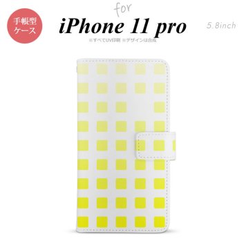 iPhone11Pro iPhone11 Pro 手帳型スマホケース カバー スクエア ドット 黄  nk-004s-i11p-dr1364