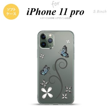 iPhone11Pro iPhone11 Pro スマホケース ソフトケース バタフライ 蝶 C 黒 メンズ レディース nk-i11p-tp221