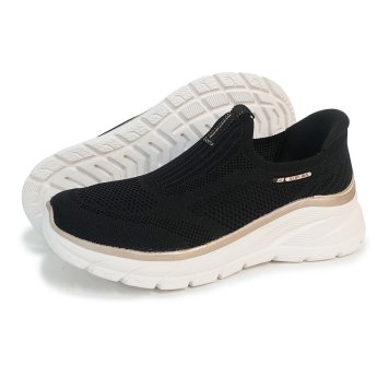 SKECHERS スケッチャーズ スニーカー レディース スリップインズ ファッションフィット 2.0 ミッドナイト シャイン 150381 BKRG ブラック/ローズゴールド