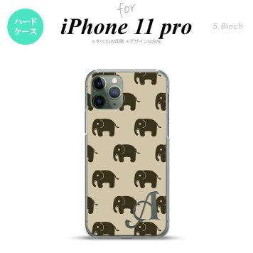 iPhone11Pro iPhone11 Pro スマホケース ハードケース ゾウ ベージュ +アルファベット メンズ レディース nk-i11p-772i