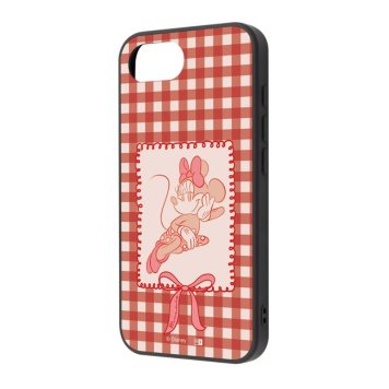 iPhone 17e / 16e ディズニー / maru 衝撃吸収 バンパー ハイブリッドケース / ミニー_チェックリボン ※送料無料(ポスト投函)