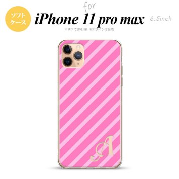 iPhone11ProMax iPhone11pro max スマホケース ソフトケース ストライプ ピンク +アルファベット メンズ レディース nk-i11pm-tp715i