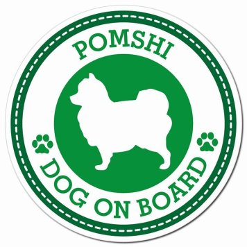 POMSHI ポメ柴 グリーン 肉球 カーサイン 車 マグネットステッカー 犬 マグネット 強力 直径13cm 丸型 おしゃれ かわいい ドラレコステッカー 安全対策 危険運転 煽り運転 アニマル 動物 犬種別 屋外 防水 屋内 肉球マーク