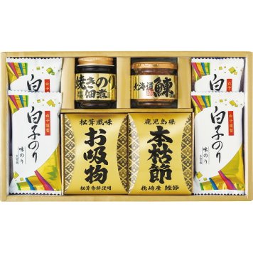 ノーブランド 和之彩膳 詰合せ [26-7611-030] 5863-30 白子のり 味のり 枕崎産 鰹 本枯節 佃煮 松茸風味 お吸い物 北海道鰊フレーク 詰め合わせ お返し 内祝い お歳暮 お中元 ギフト 贈り物