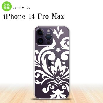 iPhone14 ProMax iPhone14 Pro Max スマホケース 背面ケース ハードケース ダマスク D 白 2022年 9月発売 nk-i14pm-1037