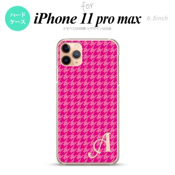 iPhone11ProMax iPhone11pro max スマホケース ハードケース 千鳥 格子 小 ピンク +アルファベット メンズ レディース nk-i11pm-901i