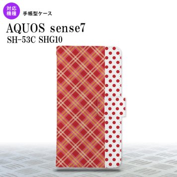 sense7 sense7 手帳型スマホケース カバー タータン ドット 赤 2022年 11月発売 nk-004s-sens7-dr1531