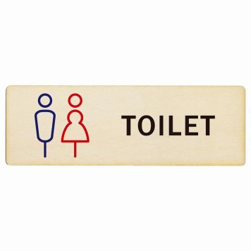 トイレ プレート 木製 男女 Kタイプ 長方形 18x6cm ドア サインプレート ピクトサイン トイレマーク表示 案内 注意 施設 御手洗 TOILET おしゃれ シンプル 安全対策