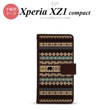 【手帳型 スマホ カバー ケース】【SO02K】【エクスペリア XZ1】手帳型 ケース SO-02K スマホ カバー Xperia XZ1 Compact エクスペリア エスニックゾウ 茶 nk-004s-so02k-dr1574【メール便送料無料】