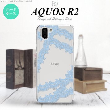 AQUOS R2 アクオス アール2 SH-03K SHV42 専用 スマホケース カバー ハードケース レースB 水色 nk-r2-1101[スマホ,スマホケース,スマホカバー,ケース,カバー,ジャケット]