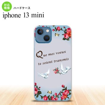 iPhone13mini iPhone13 mini ケース ハードケース 鳥 バラ 青  nk-i13m-1442