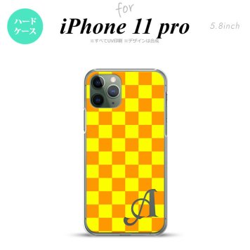 iPhone11Pro iPhone11 Pro スマホケース ハードケース スクエア 黄 オレンジ +アルファベット メンズ レディース nk-i11p-767i