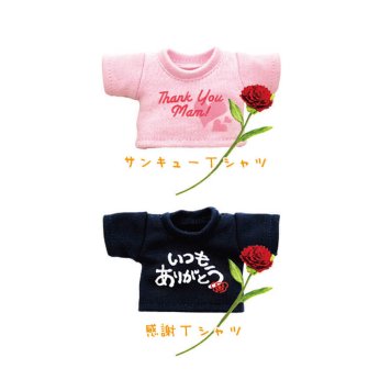 【6点までメール便可】 ぬいぐるみ用 Tシャツ 【カーネーション付きメッセージTシャツ】 ありがとう 感謝 服 メッセージ ぬい服 ぬいぐるみの服 ぬい活 推し活 プチギフト かわいい 友達 お礼 退職 卒業 先輩 先生 マスコット用 モールドール ピンク ネイビー お礼ギフト 誕生日プレゼント 女の子 男の子 母 彼女 父 彼氏 おしゃれ TBマザーズデイ 7051