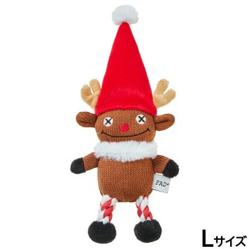 FAD＋ プラッシュトイ ウィズロープ トナカイ 犬用おもちゃ 限定品 L 音が鳴る ペット用おもちゃ クリスマス