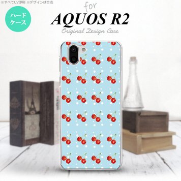AQUOS R2 アクオス アール2 SH-03K SHV42 専用 スマホケース カバー ハードケース さくらんぼ・チェリー 青 nk-r2-177[スマホ,スマホケース,スマホカバー,ケース,カバー,ジャケット]