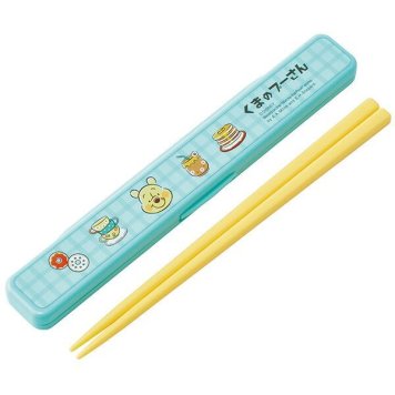喫茶レトロ くまのプーさん 抗菌 音のならない箸・箸箱セット 箸18cm スケーター ※送料無料(ポスト投函)