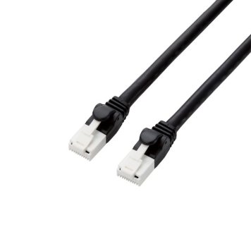 エレコム 【メール便での発送商品】LANケーブル PS5 2m CAT6A ツメが折れない ブラック GM-LDGPAT/BK20