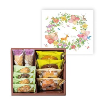 森の庭 焼き菓子アソート フラワーリース 10個入 〈MRM-02A〉 出産内祝い 結婚内祝い お返し ギフト